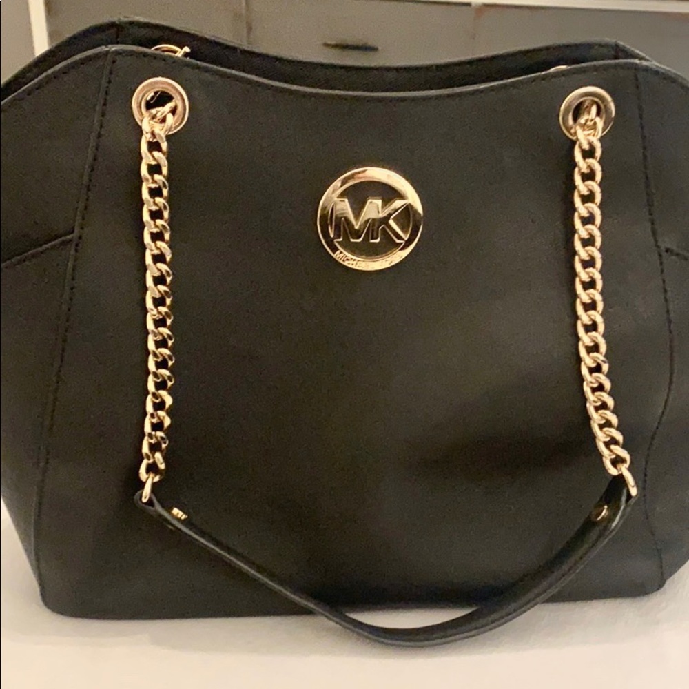 Authentic Black and Gold Michael Kors Purse